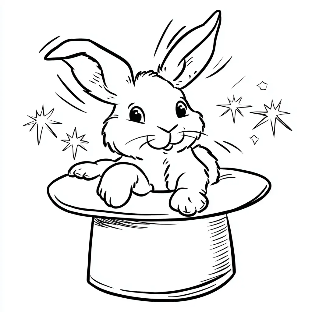 Dibujo de el conejo del mago para colorear Dibujo de el conejo del mago para colorear
