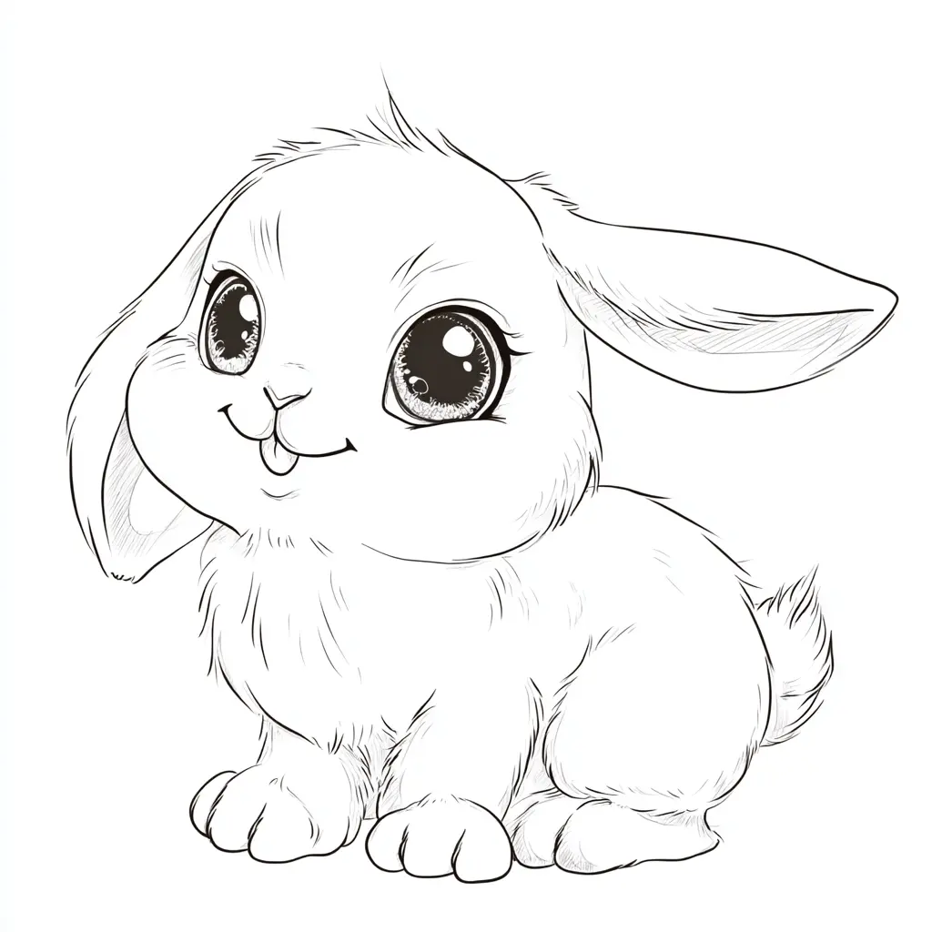 Dibujo de el conejo peluchito para colorear