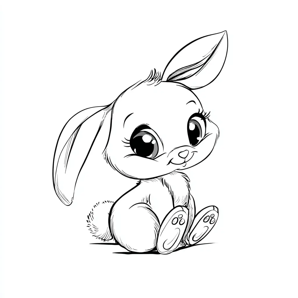 Dibujo de conejito coqueto para colorear