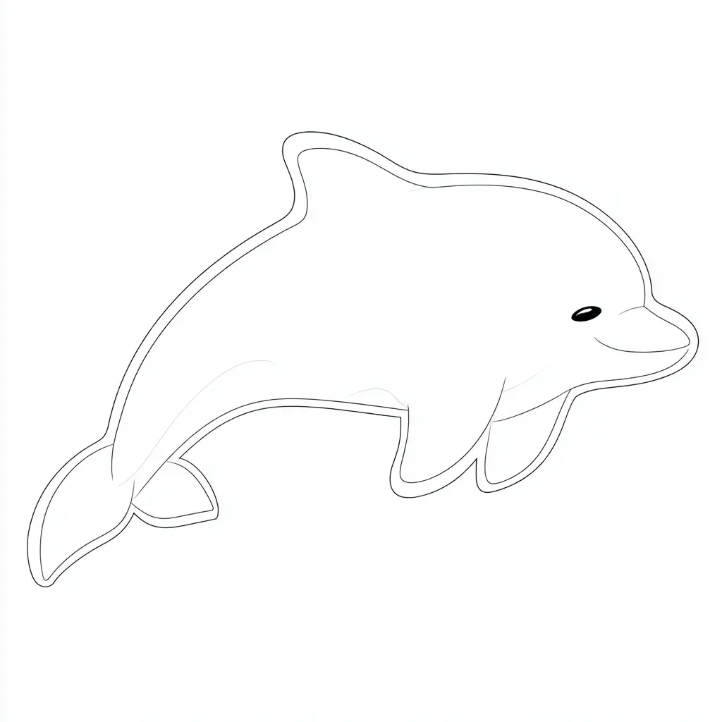 Dibujo de trazo doble de delfín para colorear