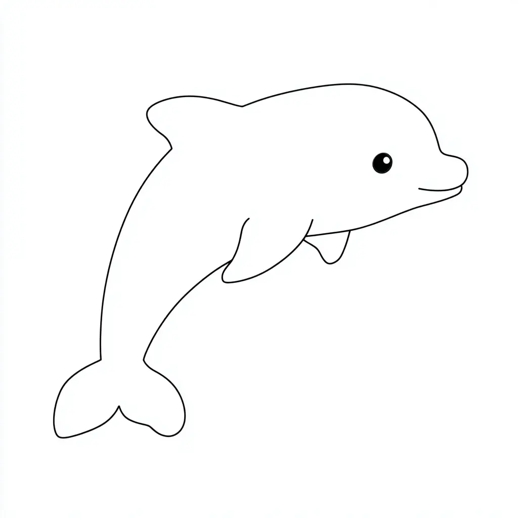 Dibujo de figura de delfín para colorer