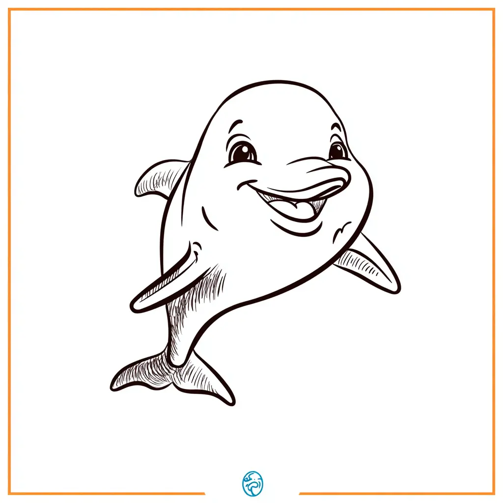 Dibujo de delfín de dibujos para colorer