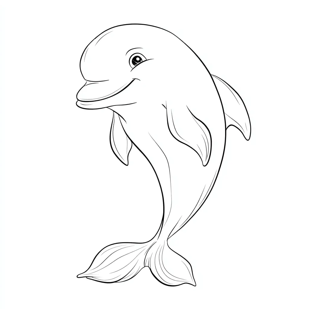 Dibujo de pose de delfín para colorer