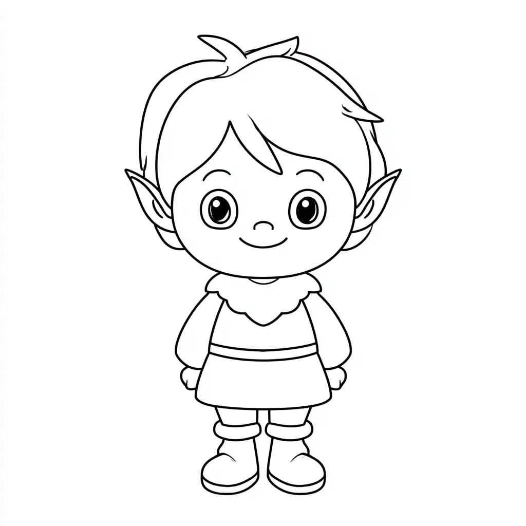 Dibujo de pequeño elfo sencillo para colorear Dibujo de pequeño elfo sencillo para colorear