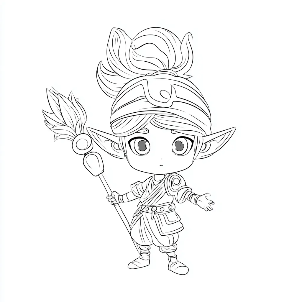 Dibujo de elfo guerrero para colorear Dibujo de elfo guerrero para colorear