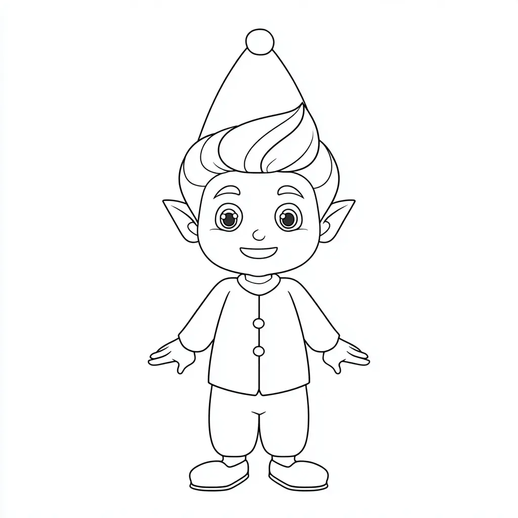 Dibujo de elfo sombrero de cono para colorear Dibujo de elfo sombrero de cono para colorear