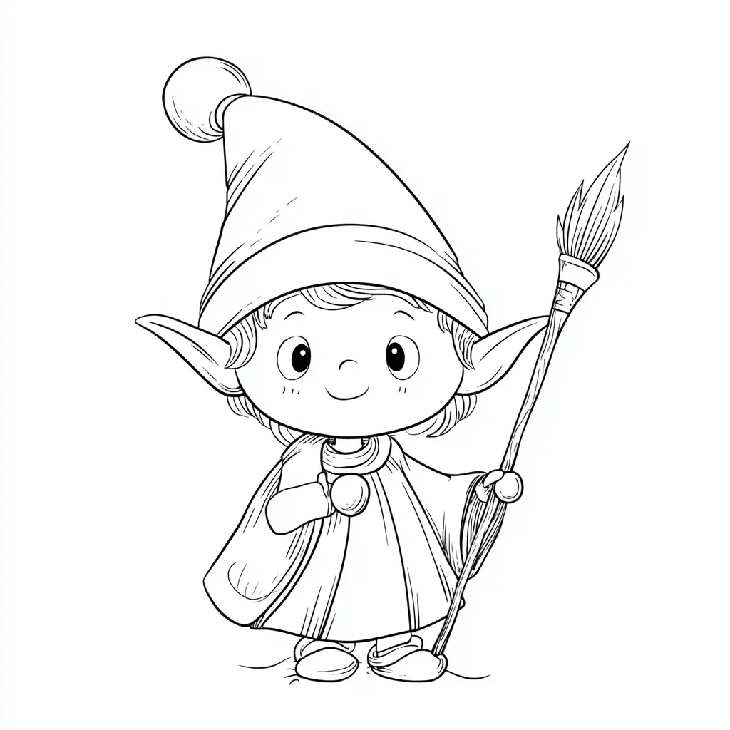 Dibujo de elfo caminante para colorear Dibujo de elfo caminante para colorear