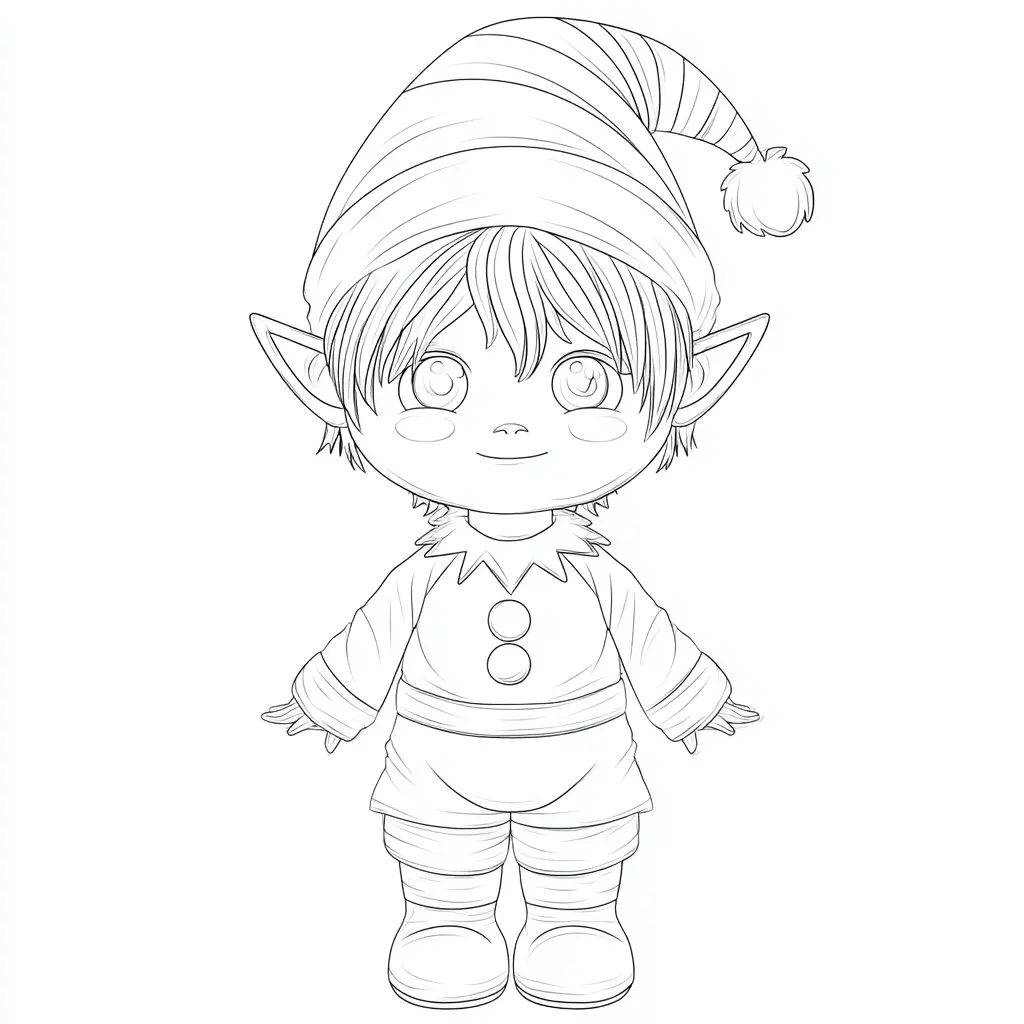 Dibujo de muñeco de elfo para colorear Dibujo de muñeco de elfo para colorear