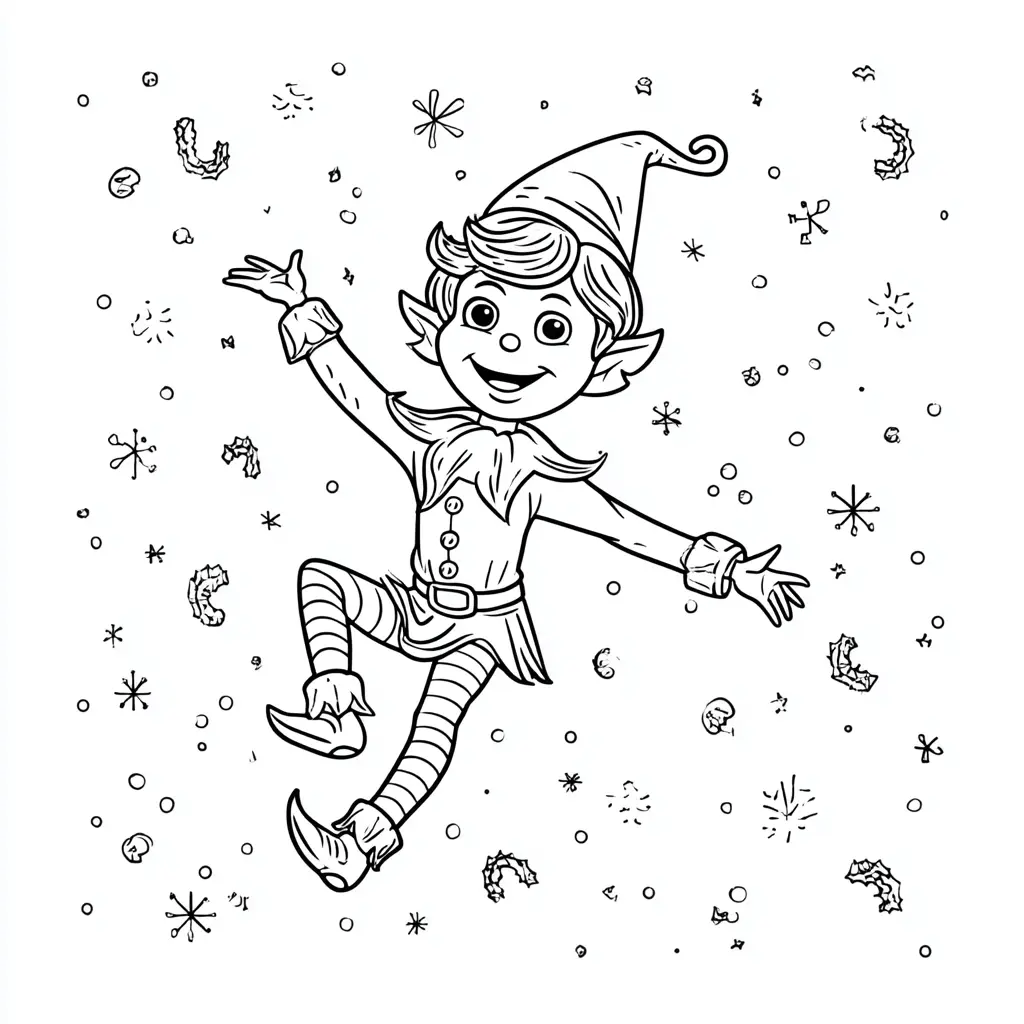 Dibujo de el elfo de Navidad para colorear Dibujo de el elfo de Navidad para colorear