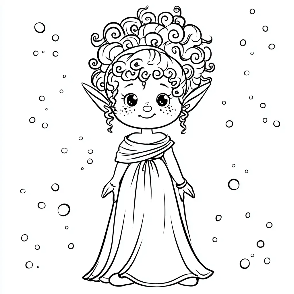 Dibujo de elfa de las burbujas para colorear Dibujo de elfa de las burbujas para colorear
