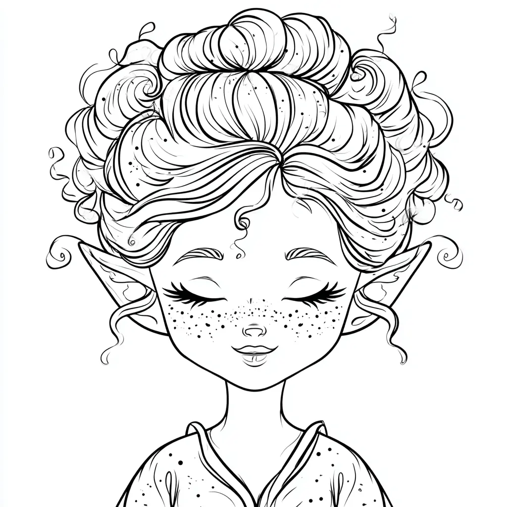 Dibujo de elfa de dulces sueños para colorear Dibujo de elfa de dulces sueños para colorear