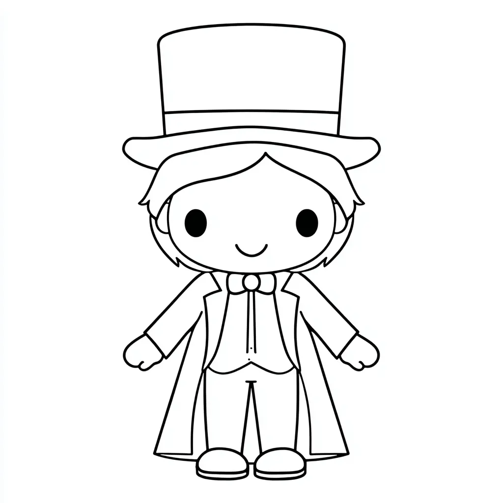 Dibujo de mago kawaii para colorear Dibujo de mago kawaii para colorear