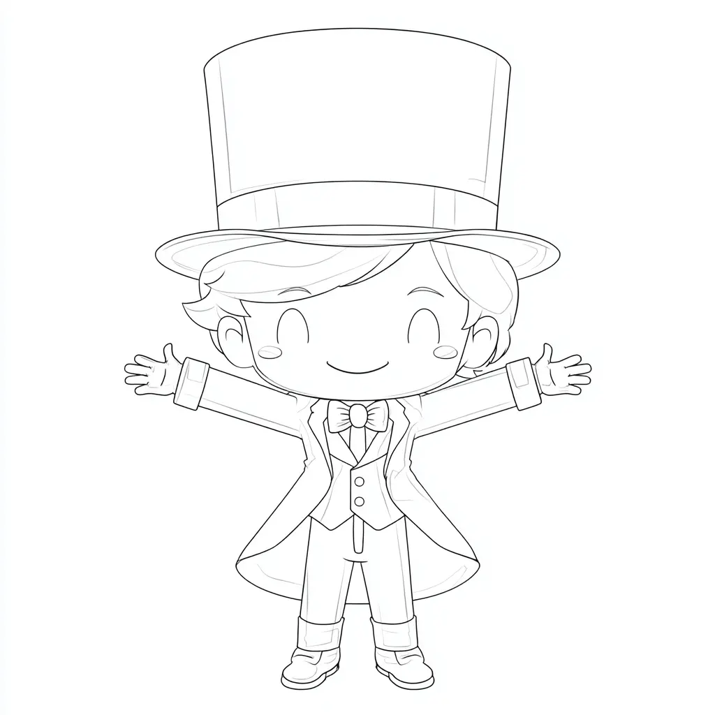Dibujo de pequeño mago feliz para colorear Dibujo de pequeño mago feliz para colorear