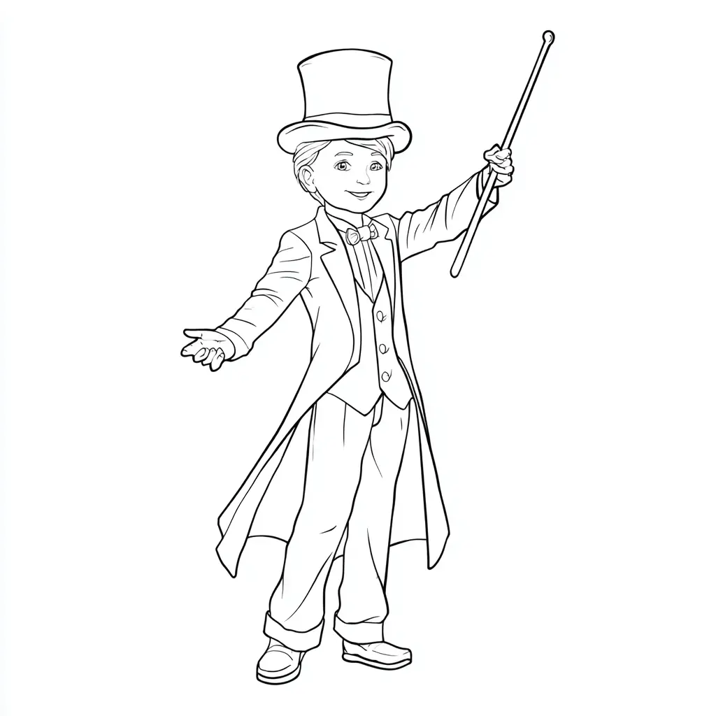 Dibujo de el mago del espectáculo para colorear Dibujo de el mago del espectáculo para colorear