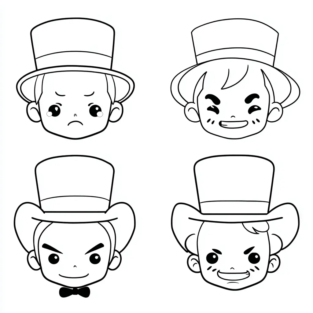 Dibujo de emociones de mago para colorear Dibujo de emociones de mago para colorear