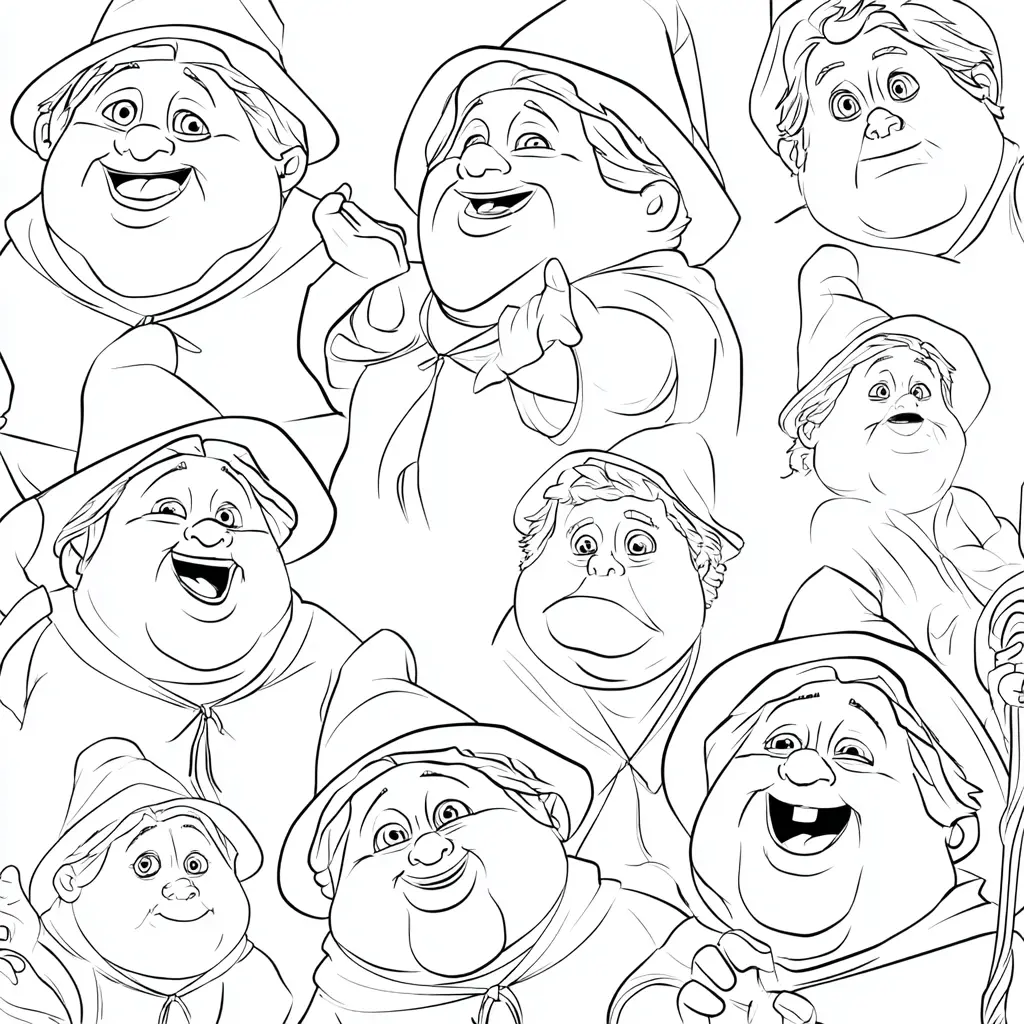 Dibujo de expresiones de hechicera para colorear Dibujo de expresiones de hechicera para colorear