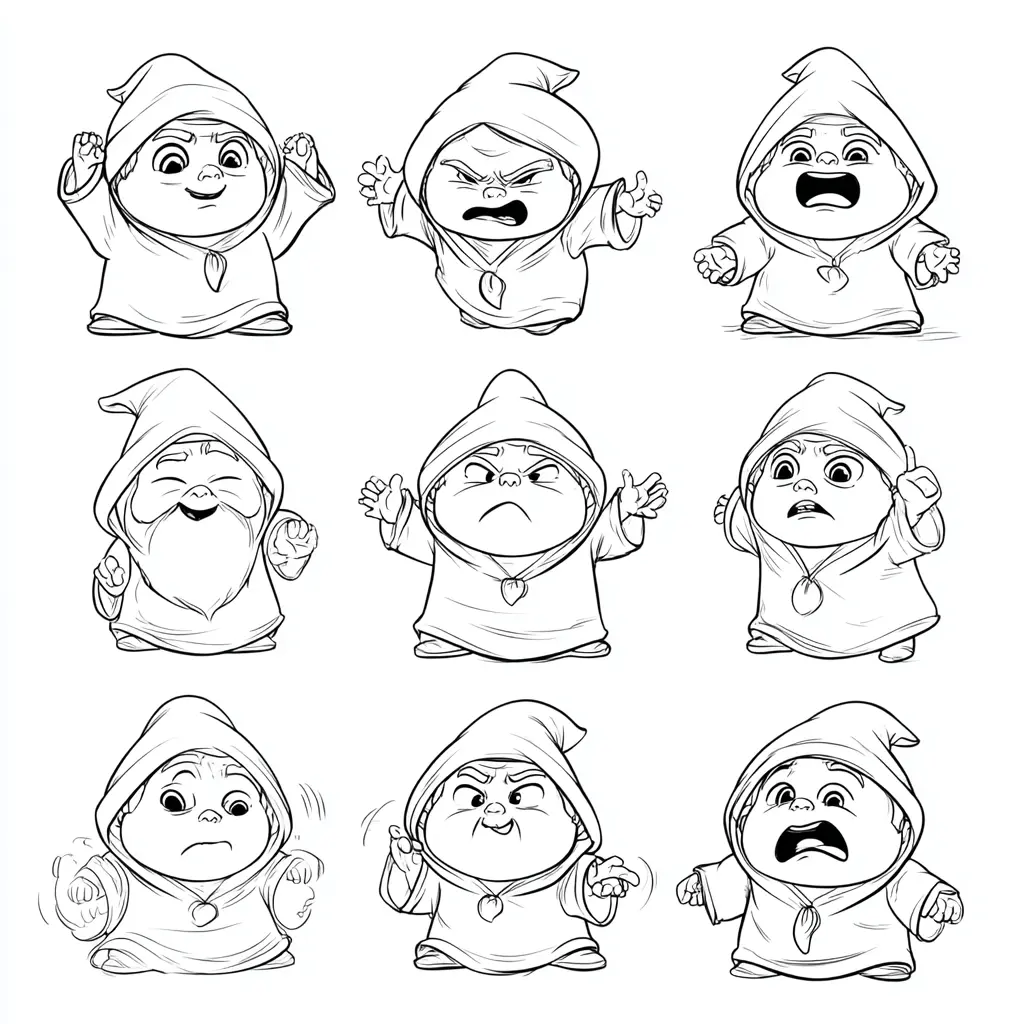 Dibujo de escenas de magos animados para colorear Dibujo de escenas de magos animados para colorear