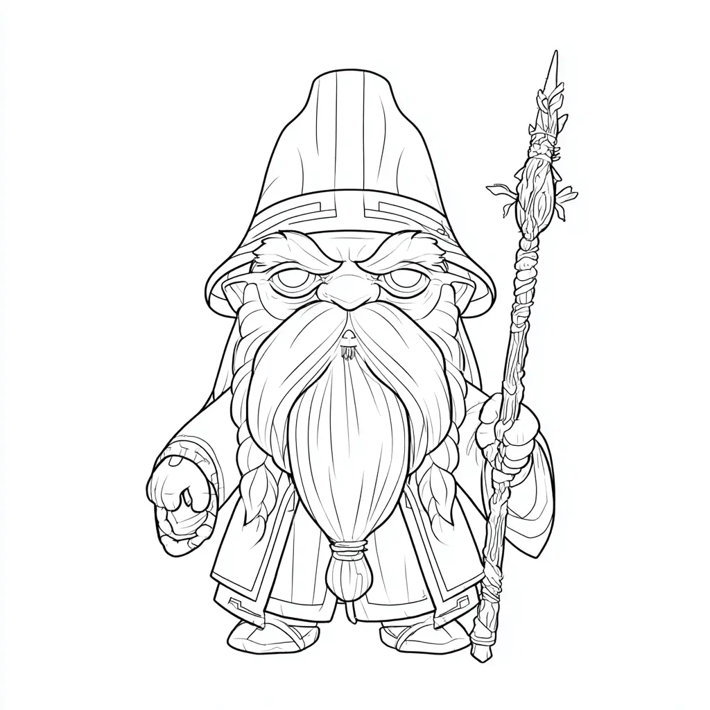 Dibujo de el anciano hechicero para colorear Dibujo de el anciano hechicero para colorear