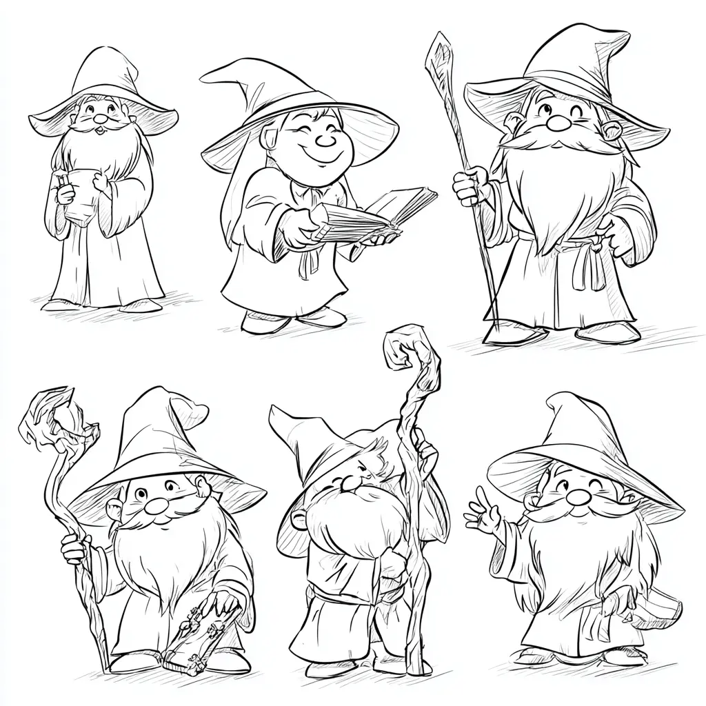 Dibujo de formas de magos animados para colorear Dibujo de formas de magos animados para colorear