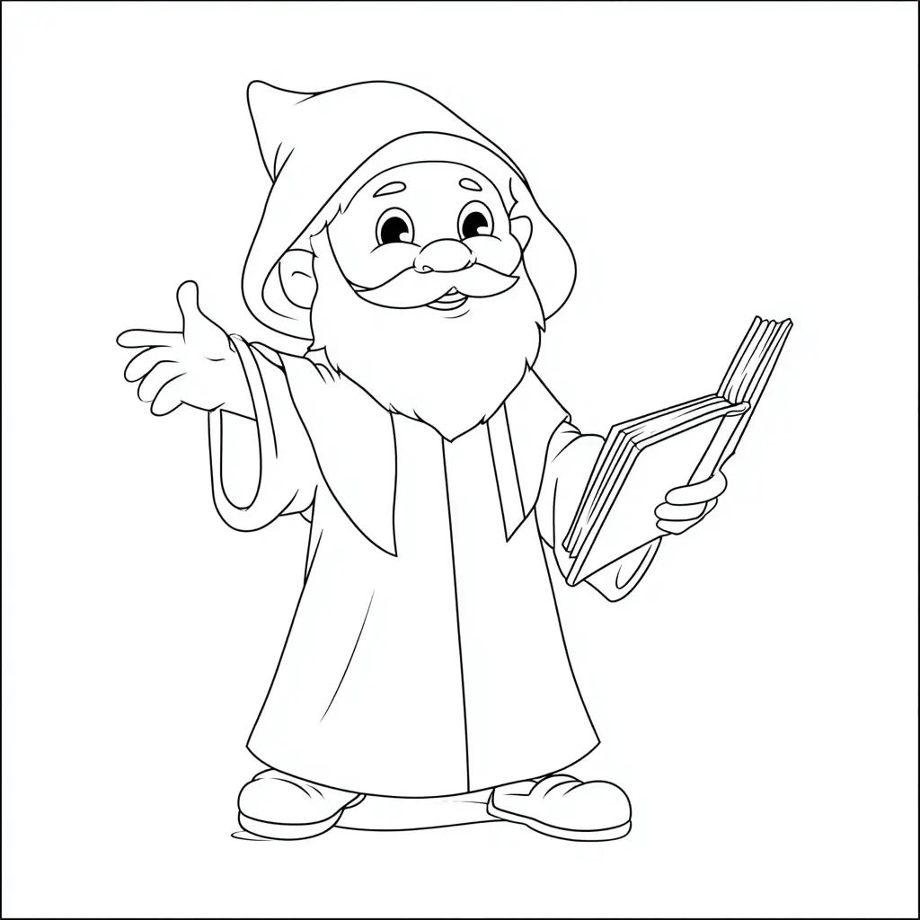 Dibujo de mago leyendo hechizos para colorear Dibujo de mago leyendo hechizos para colorear