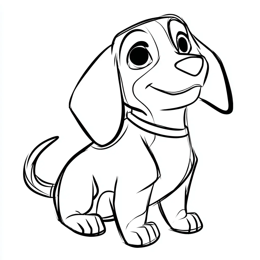 Dibujo de beagle de trazos gruesos para colorear Dibujo de beagle de trazos gruesos para colorear
