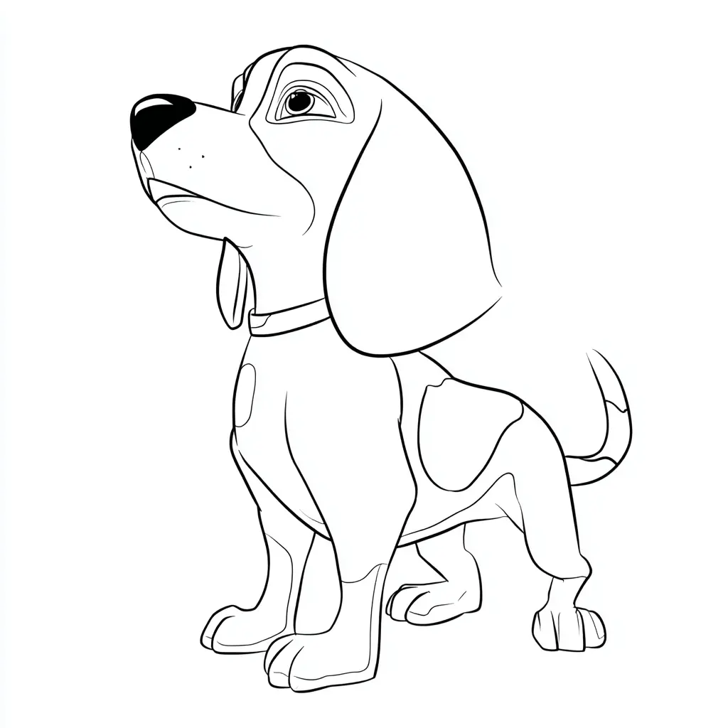 Dibujo de figura de beagle con manchas para colorear Dibujo de figura de beagle con manchas para colorear