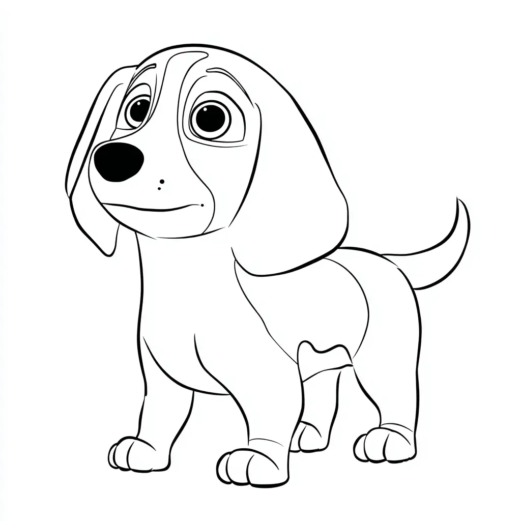 Dibujo de lindo cachorro beagle para colorear Dibujo de lindo cachorro beagle para colorear