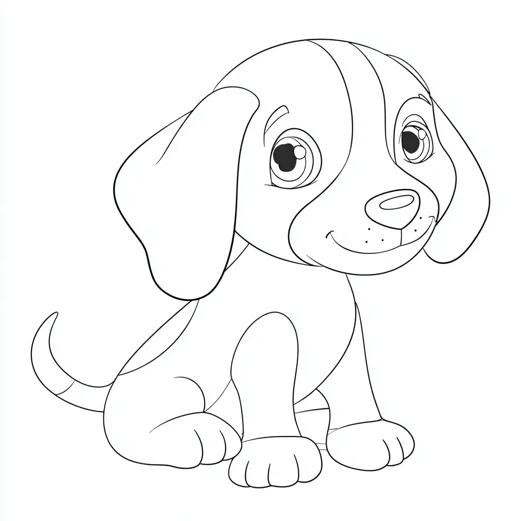 Dibujo de cachorro beagle adorable para colorear Dibujo de cachorro beagle adorable para colorear