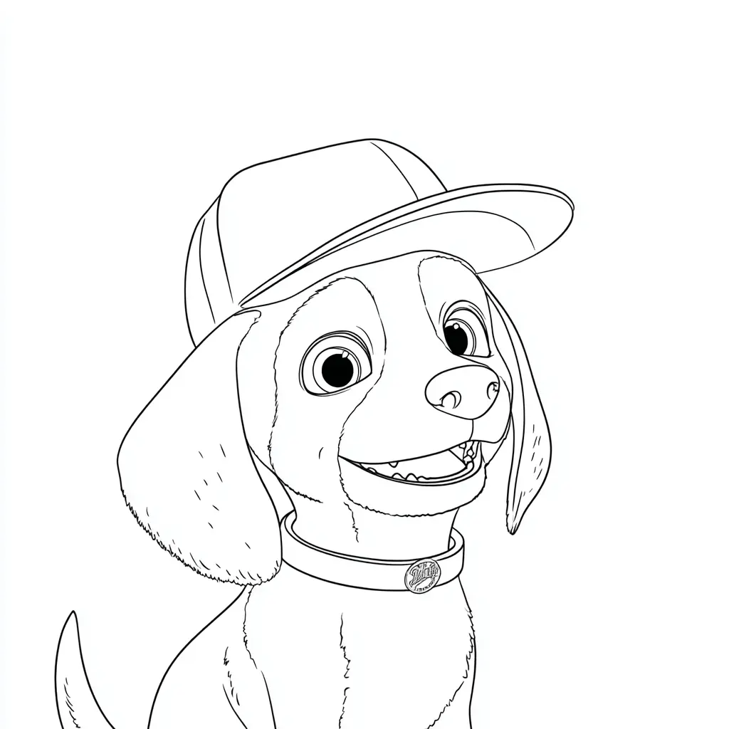 Dibujo de beagle con gorra deportiva para colorear Dibujo de beagle con gorra deportiva para colorear