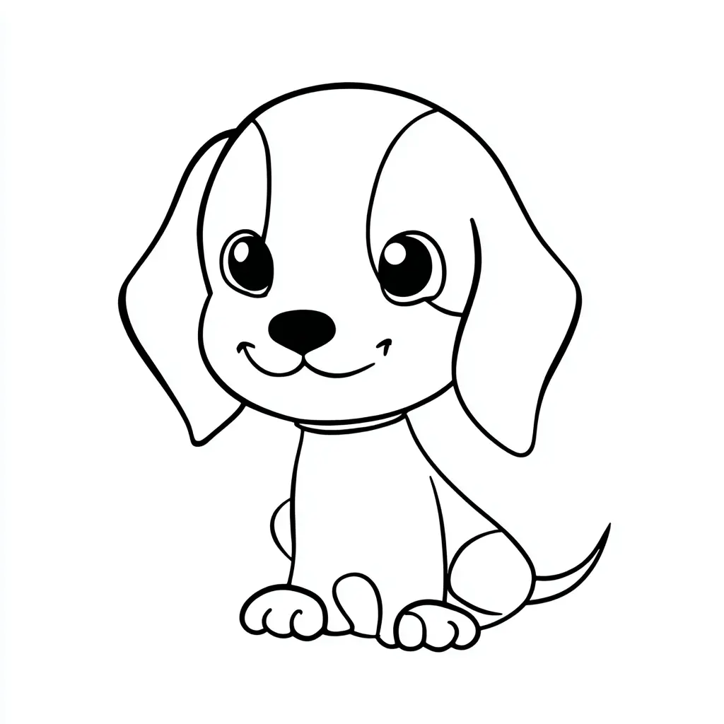 Dibujo de beagle simple y adorable para colorear Dibujo de beagle simple y adorable para colorear