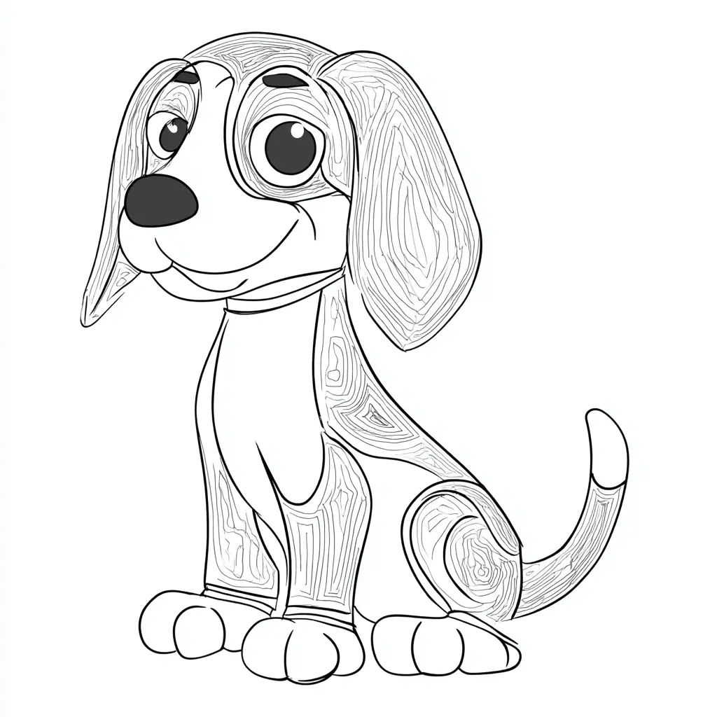 Dibujo de un beagle zentangle sonriente para colorear Dibujo de un beagle zentangle sonriente para colorear