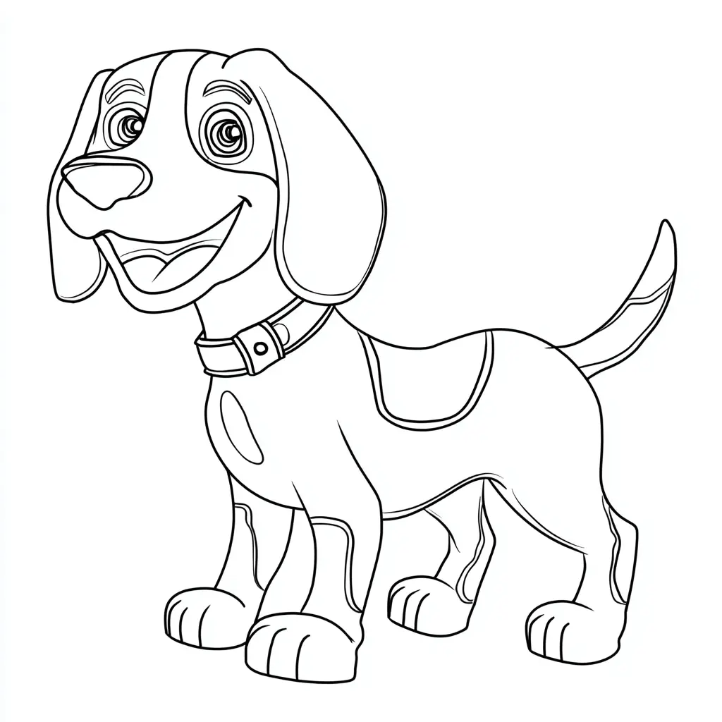 Dibujo de cachorro beagle expresivo para colorear Dibujo de cachorro beagle expresivo para colorear