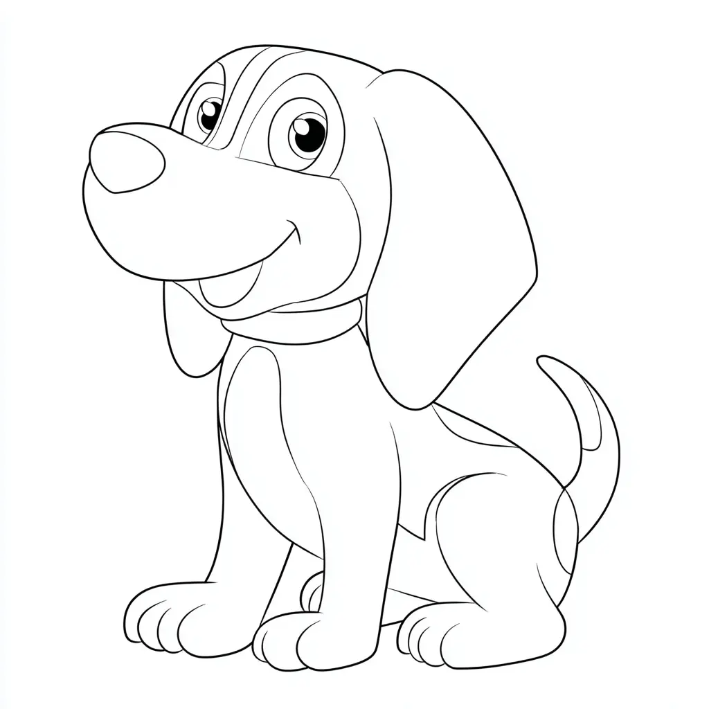 Dibujo de beagle tierno y alegre para colorear Dibujo de beagle tierno y alegre para colorear