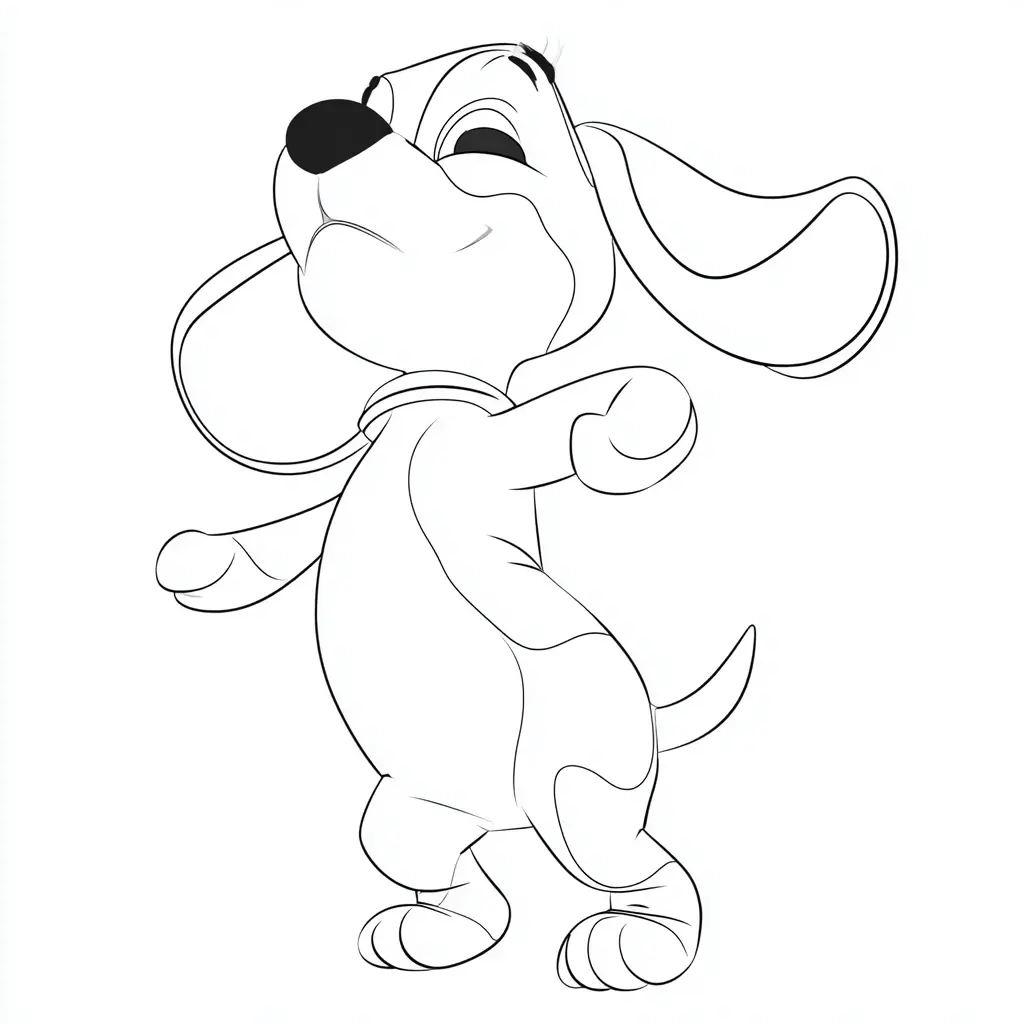 Dibujo de beagle cartoon bailando para colorear Dibujo de beagle cartoon bailando para colorear