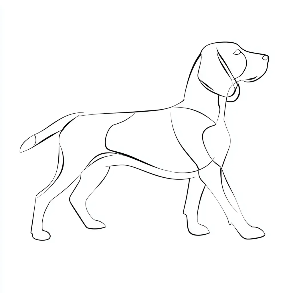 Dibujo de figura de beagle de perfil para colorear Dibujo de figura de beagle de perfil para colorear