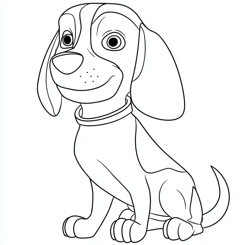 Dibujo de beagle cartoon sentado para colorear Dibujo de beagle cartoon sentado para colorear