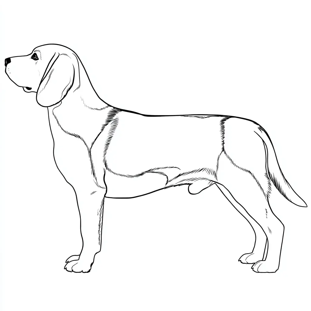 Dibujo de perfil de perro beagle para colorear Dibujo de perfil de perro beagle para colorear