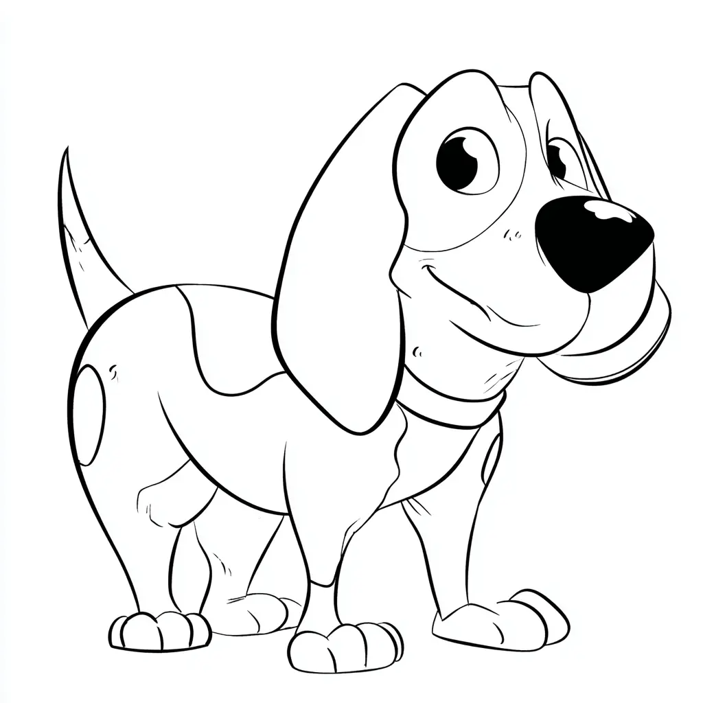 Dibujo de perrito beagle con manchas para colorear Dibujo de perrito beagle con manchas para colorear