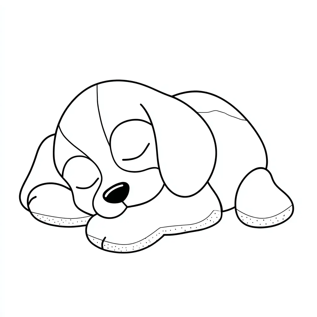 Dibujo de cachorro beagle dormido para colorear Dibujo de cachorro beagle dormido para colorear