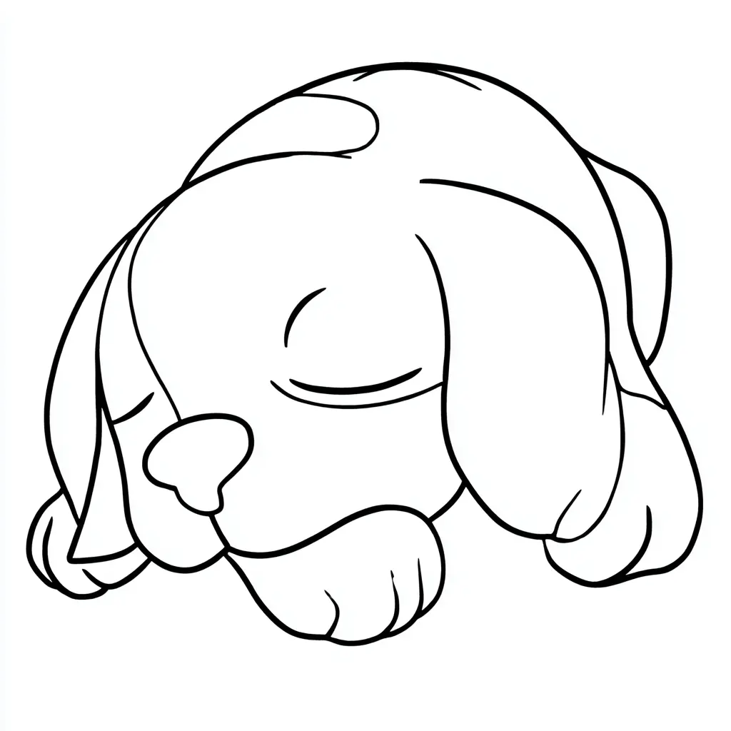 Dibujo de contorno de beagle dormido para colorear Dibujo de contorno de beagle dormido para colorear