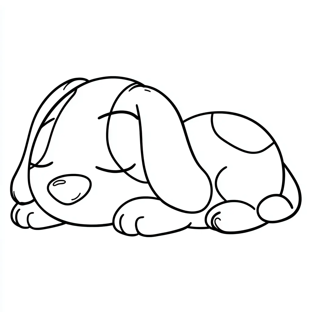 Dibujo de beagle infantil dormido para colorear Dibujo de beagle infantil dormido para colorear