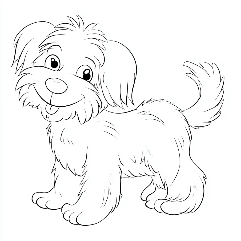 Dibujo de bichón maltés peludito para colorear Dibujo de bichón maltés peludito para colorear
