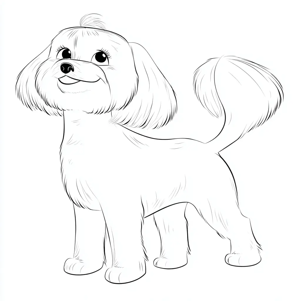 Dibujo de bichón martes con detalles para colorear Dibujo de bichón martes con detalles para colorear