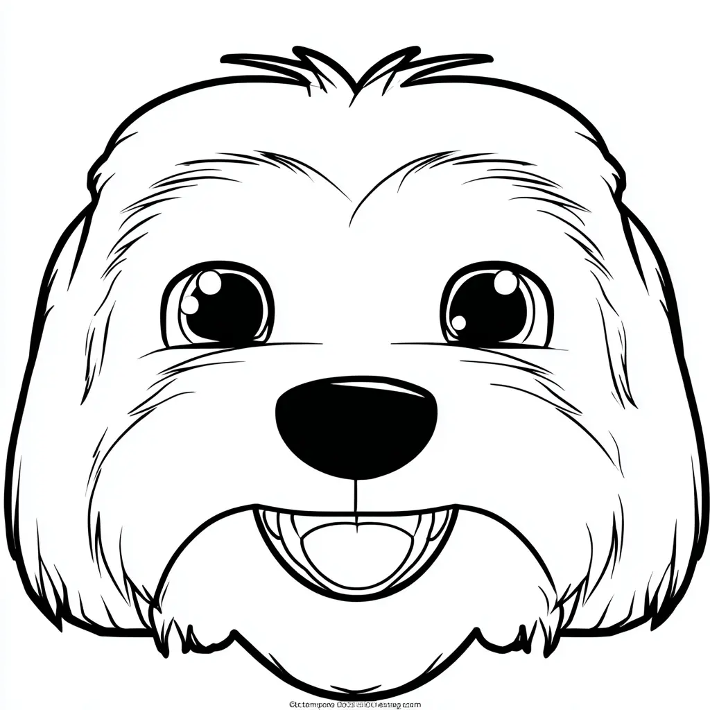 Dibujo de cabeza de maltés kawaii para colorear Dibujo de cabeza de maltés kawaii para colorear