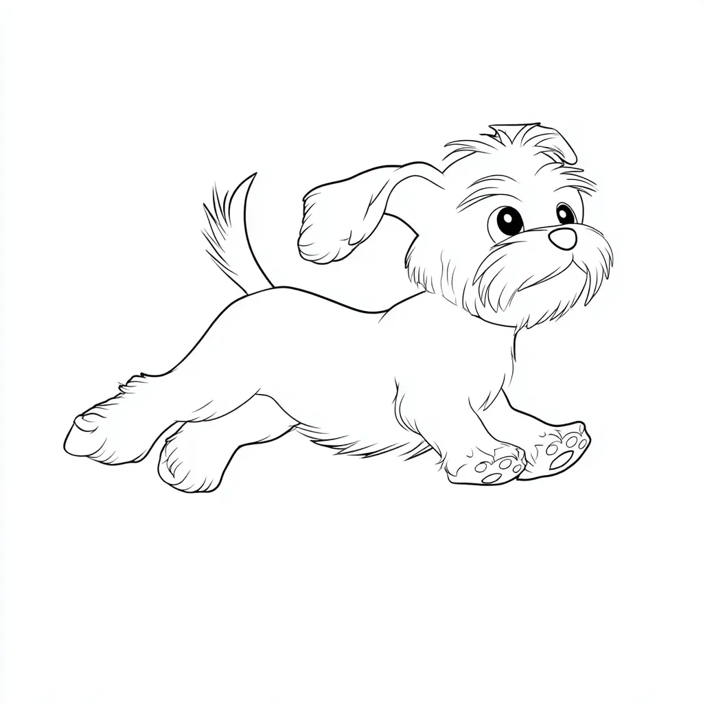 Dibujo de bichón maltés corriendo para colorear Dibujo de bichón maltés corriendo para colorear