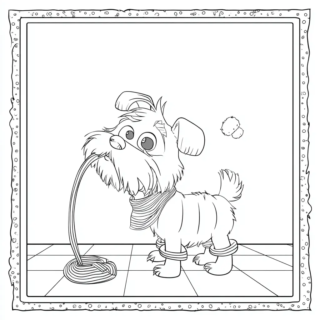 Dibujo de retrato de maltés caricaturesco para colorear Dibujo de retrato de maltés caricaturesco para colorear
