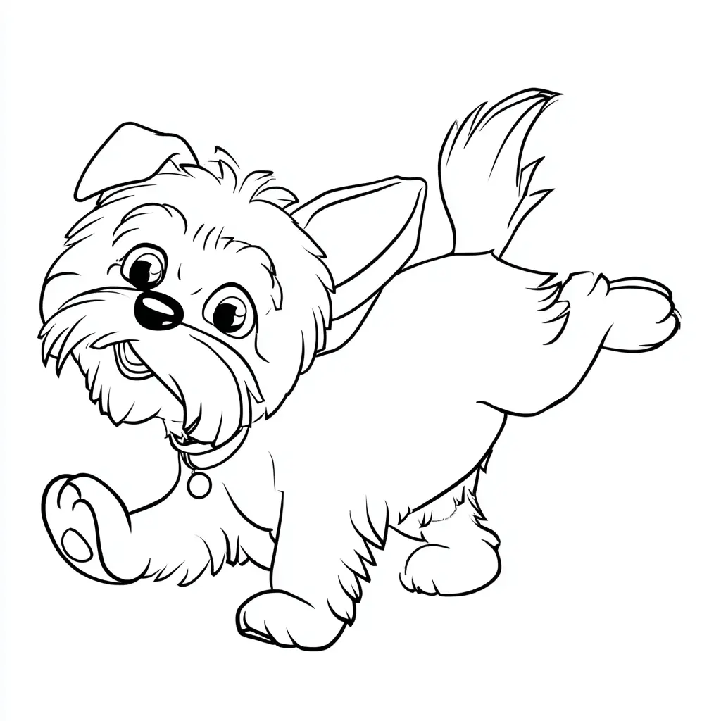 Dibujo de bichón maltés enérgico para colorear Dibujo de bichón maltés enérgico para colorear