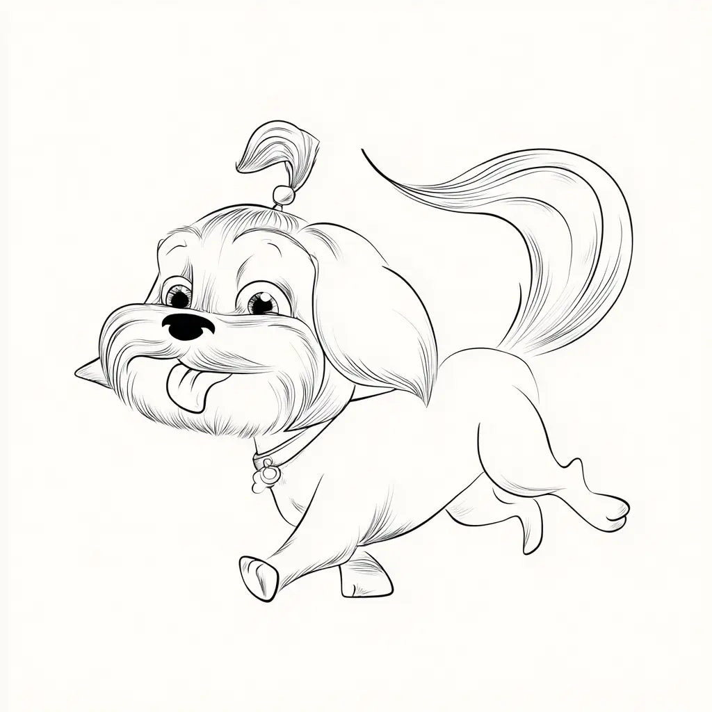Dibujo de bichón maltés de dibujo animado para colorear Dibujo de bichón maltés de dibujo animado para colorear