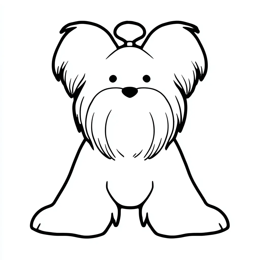 Dibujo de contorno grueso de bichón para colorear Dibujo de contorno grueso de bichón para colorear