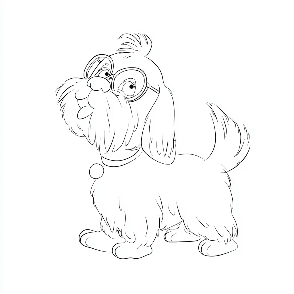 Dibujo de bichón maltés intelectual para colorear Dibujo de bichón maltés intelectual para colorear